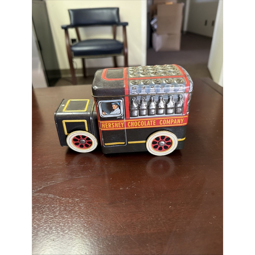 Hershey's Chocolate Company Milk Truck Tin Vtg 2000 Vehicle Canister Candy Cane